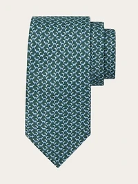 Paw print silk tie