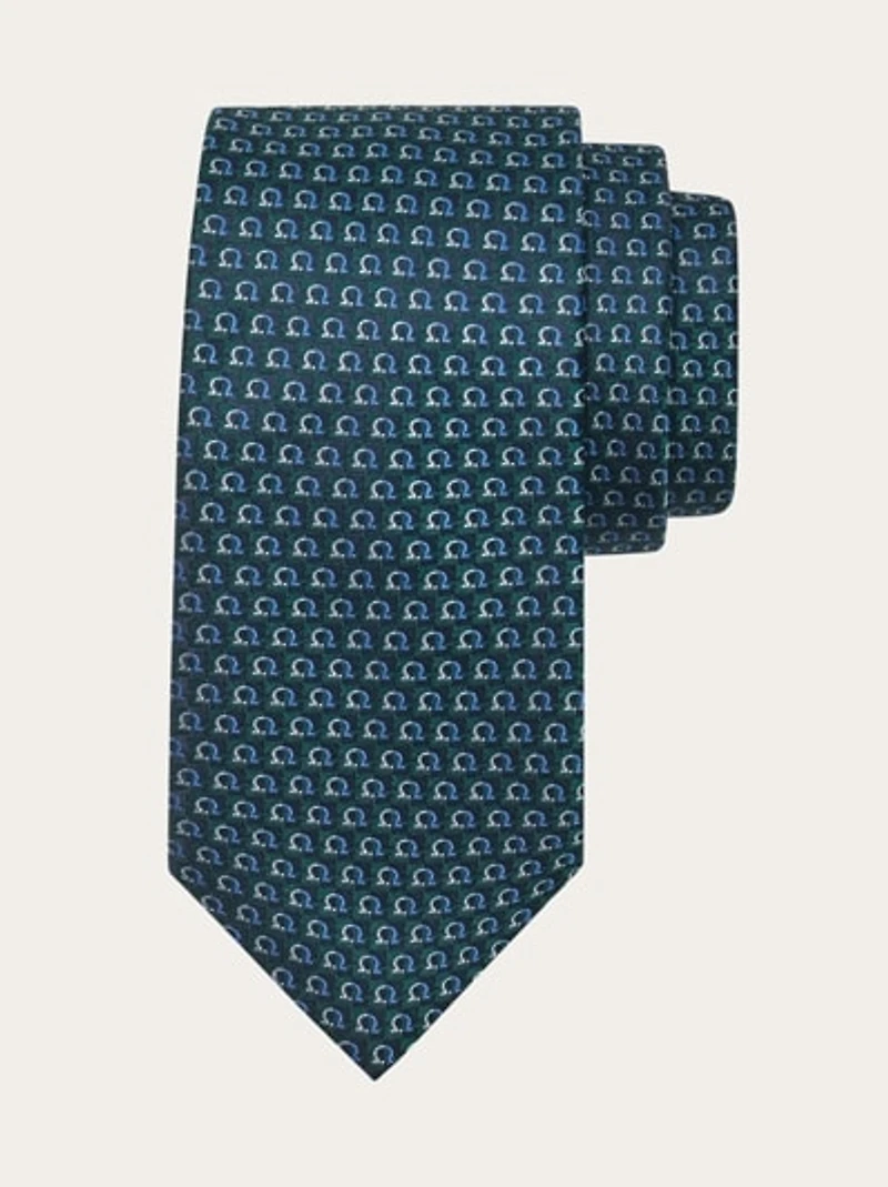 Gancini jacquard tie
