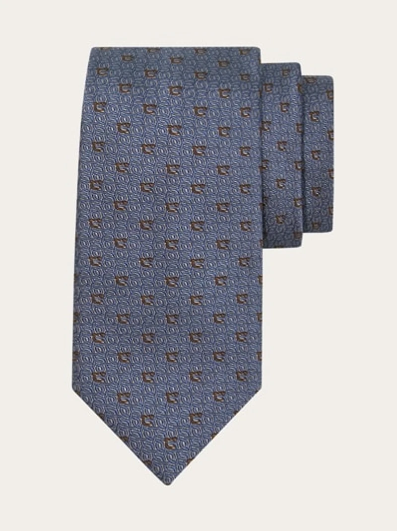 Gancini jacquard tie