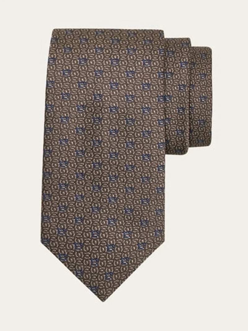 Gancini jacquard tie