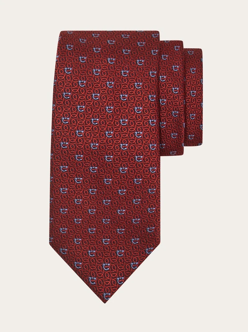 Gancini jacquard tie