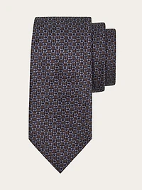Jacquard tie with diagonal Gancini