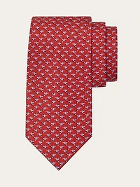Hummingbird print silk tie