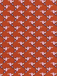 Hummingbird print silk tie