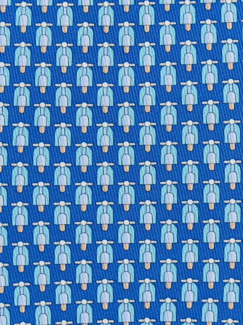 Scooter print silk tie