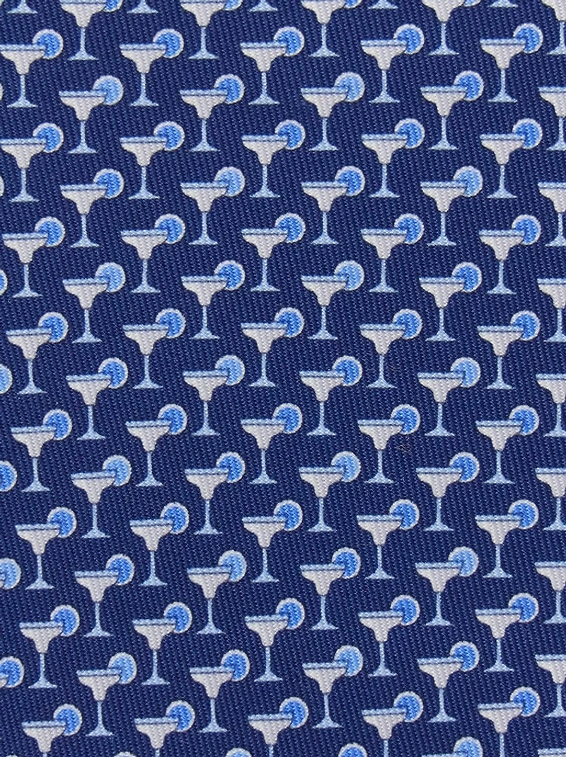 Margarita print silk tie