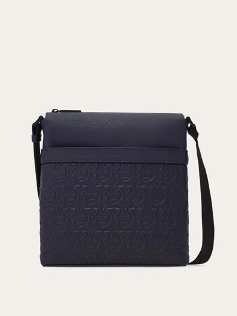Embossed Gancini messenger bag