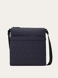 Embossed Gancini messenger bag