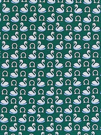 Swan print silk tie