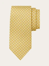Swan print silk tie