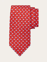 Football print silk tie