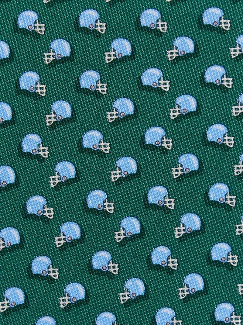 Football print silk tie