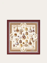Geometrical renaissance print silk scarf