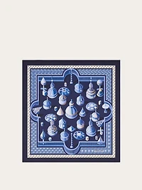 Geometrical renaissance print silk scarf
