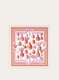 Geometrical renaissance print silk scarf