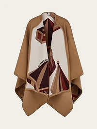 Geometrical renaissance print reversible cape