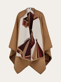 Geometrical renaissance print reversible cape