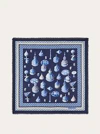 Geometrical renaissance print cashmere shawl