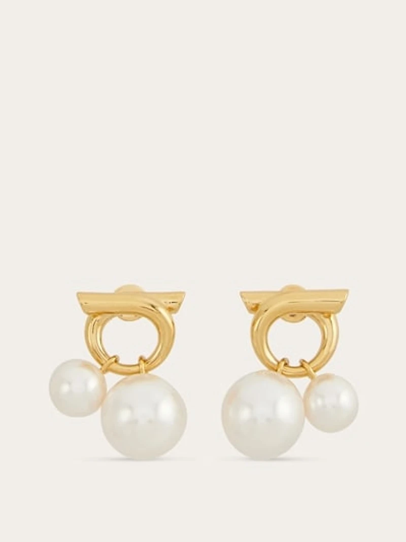 Double pearl earrings