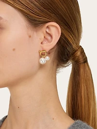 Double pearl earrings