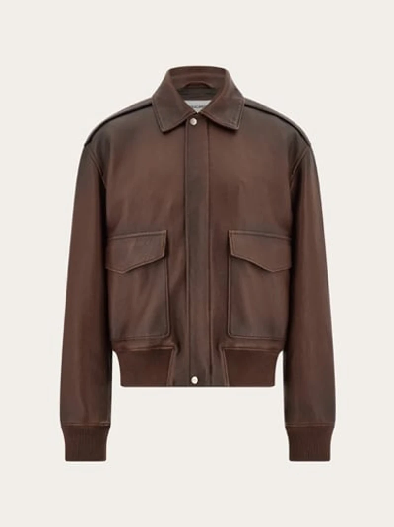 Leather blouson