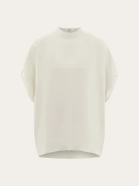Crew neck T-shirt with turned up sleeve