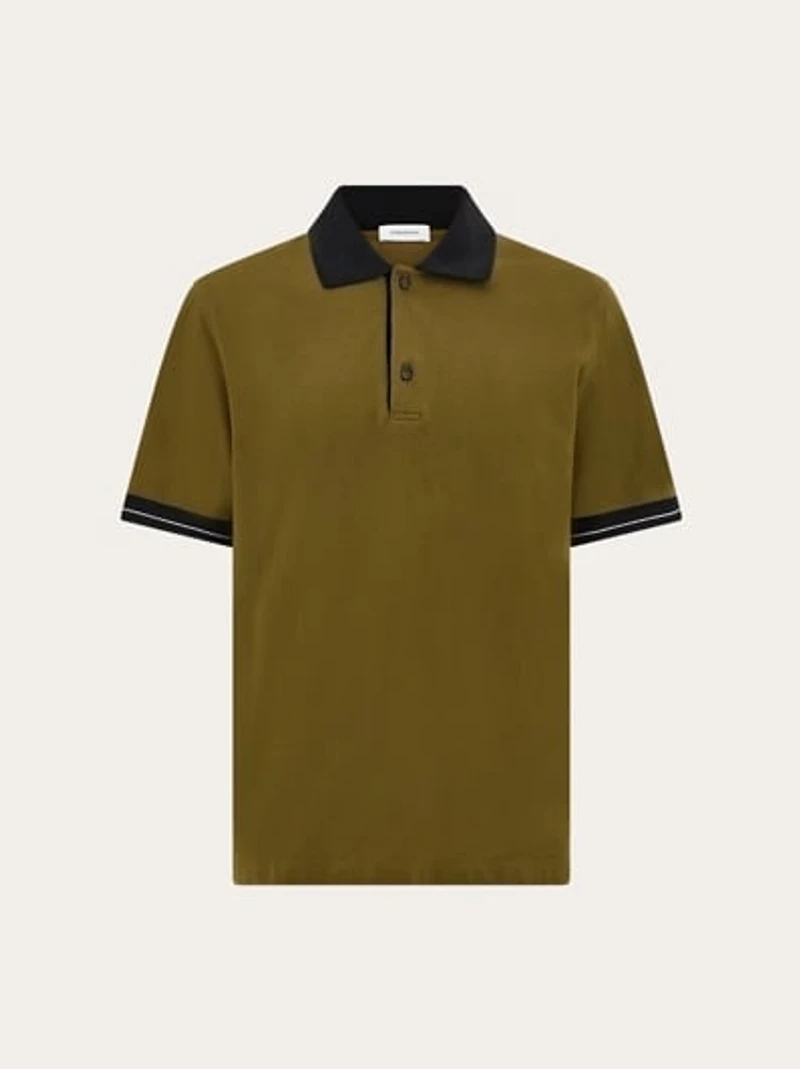 Polo shirt with color block detail