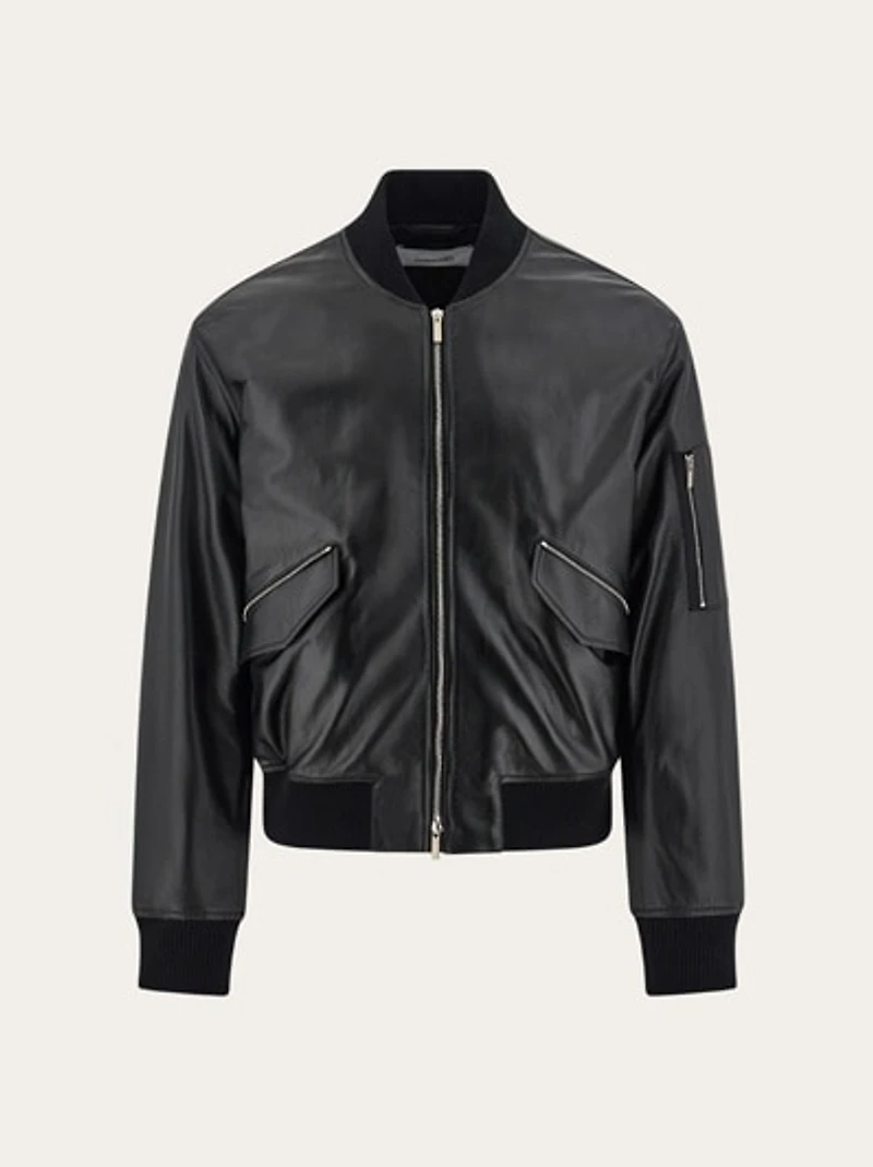 Bomber jacket in nappa leather