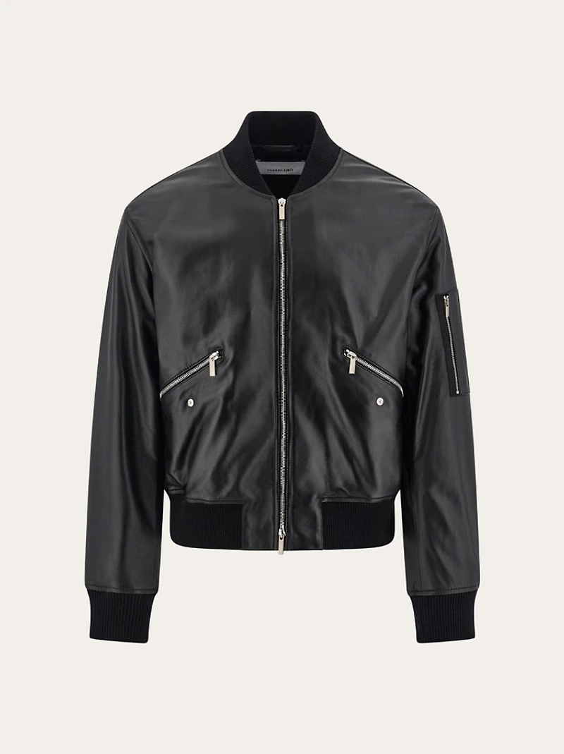 Bomber jacket in nappa leather
