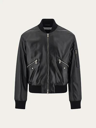 Bomber jacket in nappa leather