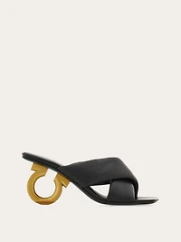 Padded sandal with Gancini heel