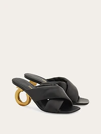 Padded sandal with Gancini heel