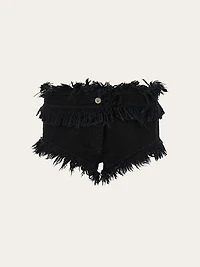 Frayed denim shorts