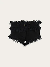 Frayed denim shorts