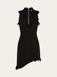 Mini dress with frayed edges