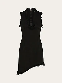 Mini dress with frayed edges