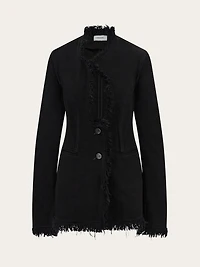Cotton blazer with fringe detail