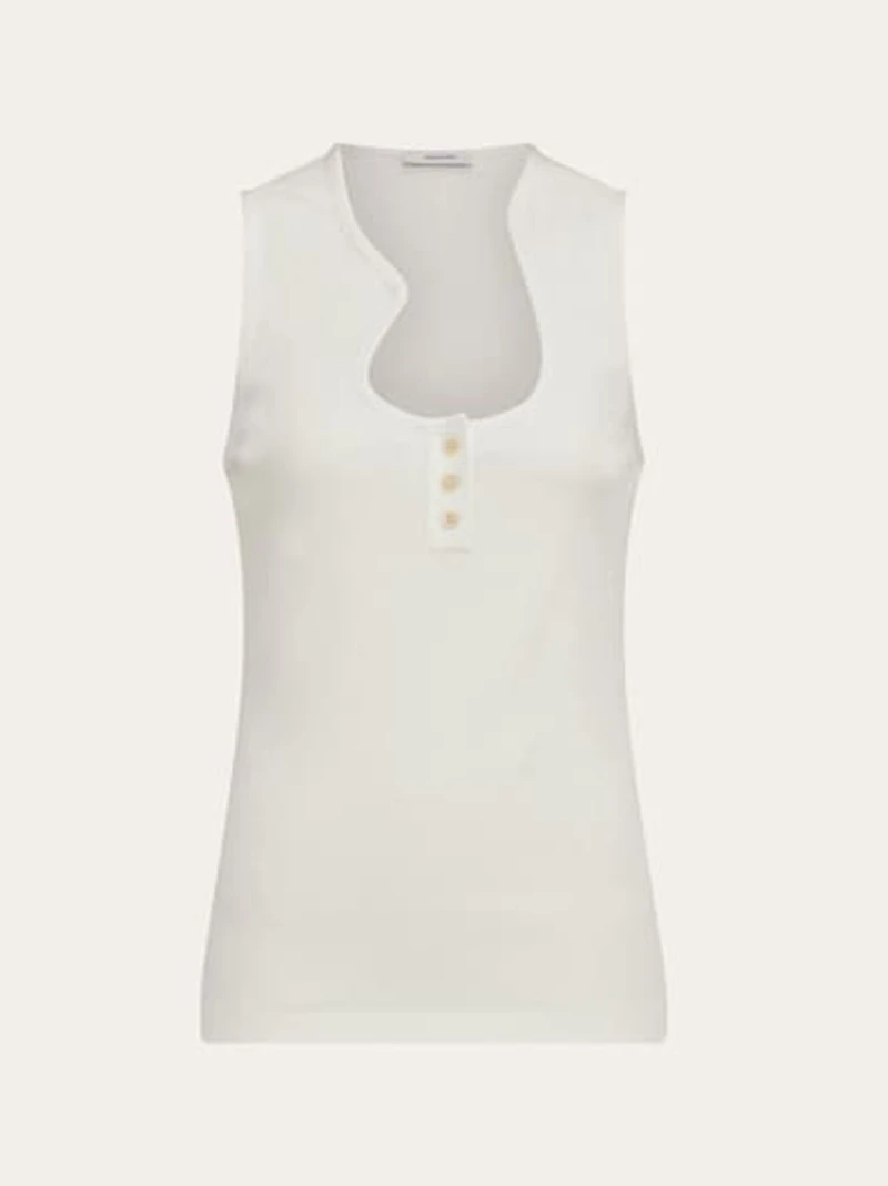 Vest with sculptural neckline