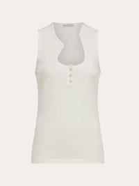 Vest with sculptural neckline