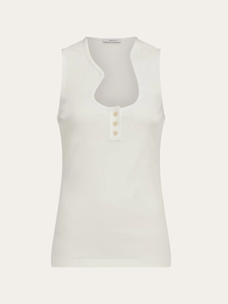 Vest with sculptural neckline