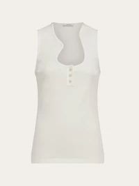 Vest with sculptural neckline