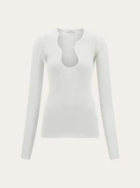 Top with rippled neckline