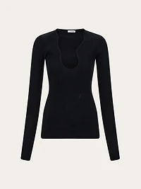 Top with rippled neckline