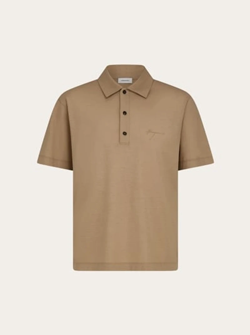 Crêpe voile polo shirt