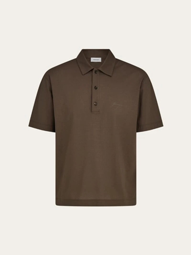 Crêpe voile polo shirt