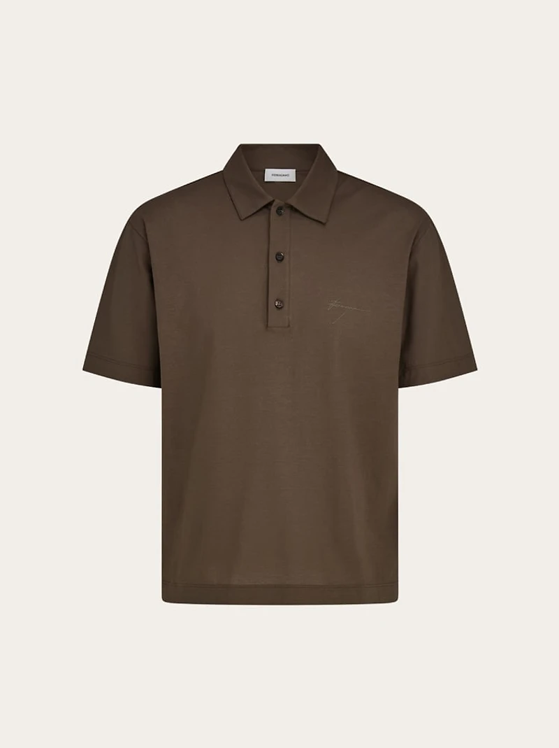 Crêpe voile polo shirt