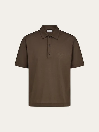 Crêpe voile polo shirt