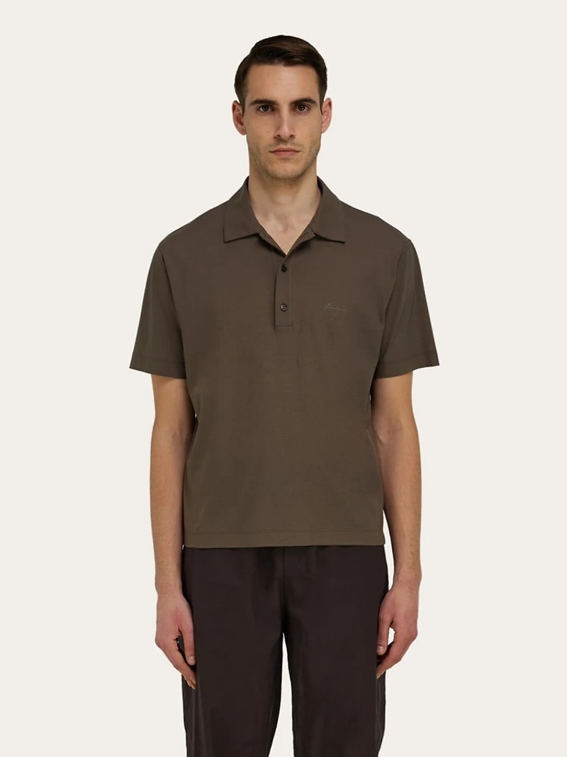 Crêpe voile polo shirt
