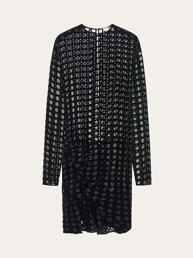 Devoré velvet mini dress