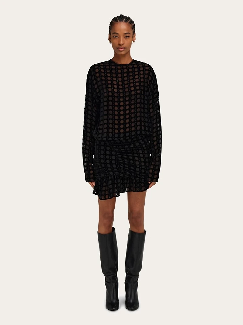 Devoré velvet mini dress